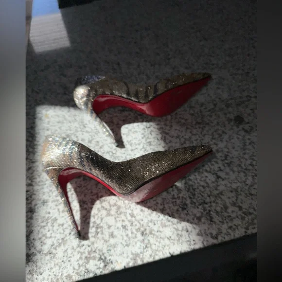 Christian Louboutin Follies Strass Glitter Heels – Size 39